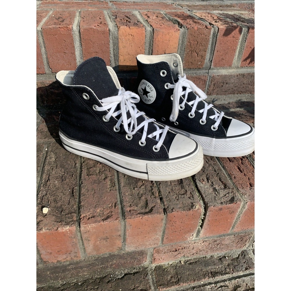 Converse Women's Chuck Taylor High Top Black Platform Sneakers 560845F Classic